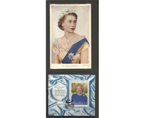 Assorted Stamps, Covers and Postcards collection. Ring binder containing around 40 mixed items. Includes 2001 HM The Queen st