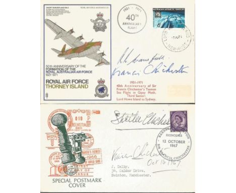 Francis Chichester, Explorers and Adventurers Collection. Fantastic lot of unusual memorabilia. Consists of 1971 RAF Thorney 