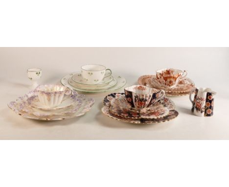 Wileman &amp; Co., four trios and bread &amp; butter plates plus Alexandra milk jug and an egg cup. includes two Alexandra sh