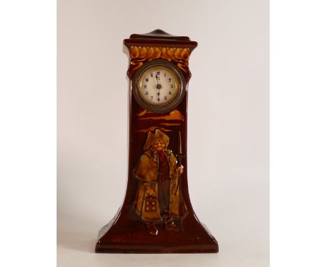 Royal Doulton Kingsware model of a mantle clock decorated with the Knight watchman, h.30cm.