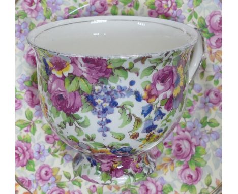 A collection of Chintz pattern tea ware to include - Shelley Summer Glory pattern jam pot, milk jug and tea duo together with