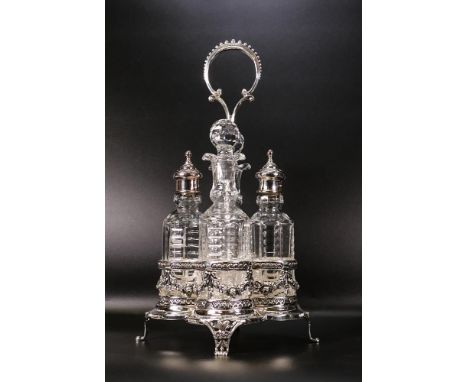 De Lamerie Sterling silver condiment set. Total Silver weight (stand and bottle fittings) 505g . Specially made high end qual