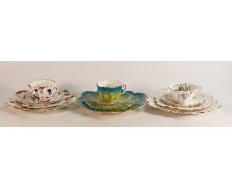 Wileman &amp; Co., three trios and bread &amp; butter plates. Includes the Empire shape, 2 x Dainty shape. Patt No.s 5066, 60