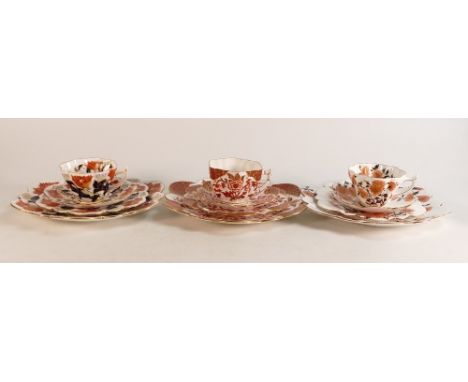 Wileman &amp; Co., three trios and bread and butter plates, two Snowdrop shape and one Daisy shape Patt No.s 6211, 6929 and 6