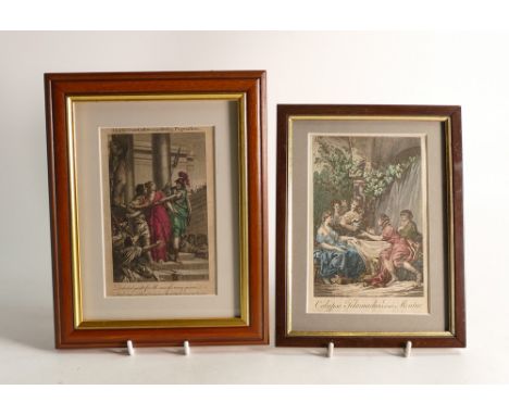 After Charles MONNET (1732-1808) Two plates of Francois Fenelon's (1651-1715) 'Les aventures de Télémaque, fils d'Ulysse' of 