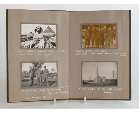 WWII interesting British soldier's photo album containing 29 photos, including Winston Churchill, Rommel with staff (from a c