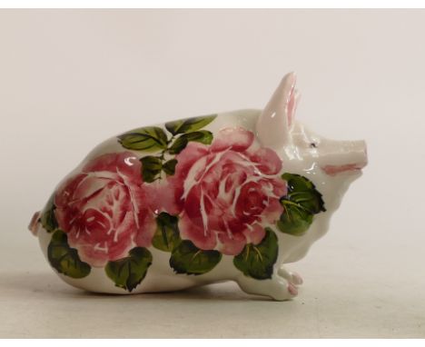 Wemyss Pottery figure of a Pig. Base is marked 'Wemyss Exon 3187 B. Adams' Height: 10.5cm 