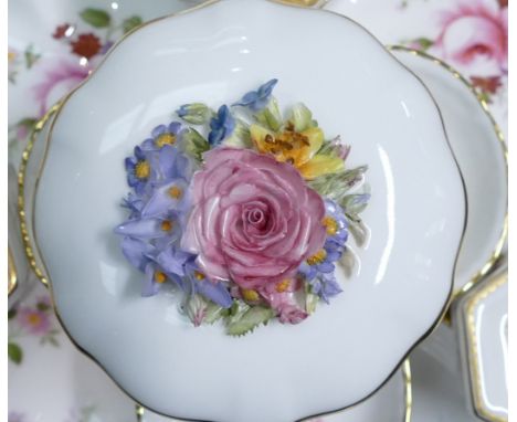 A collection of Royal Crown Derby Posies to include pin dishes, lidded boxes, loving cup, watering can, lighter, iron, hexago