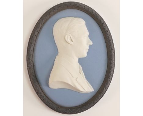 A Wedgwood Tri colour Jasper portrait medallion by Bert Bentley depicting HRH Price Albert Duke of York. Modelled and decorat
