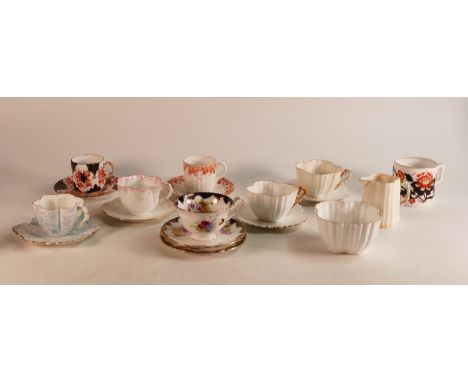 Seven Wileman &amp; Co. coffee cups to include Worcester shape pattern 3926, Dainty shape pattern 9056, May pattern 4169, Gai