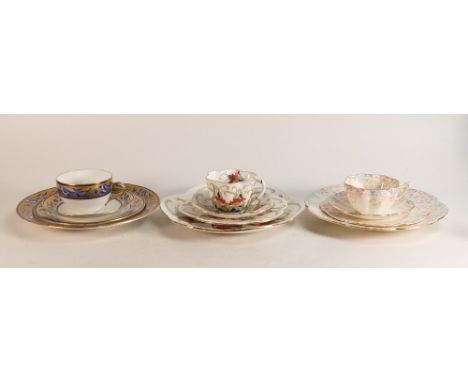 Wileman &amp; Co., three trios and bread &amp; butter plates. Includes Dainty shape, Bute shape and Fairy shape. Patt. No.s 5