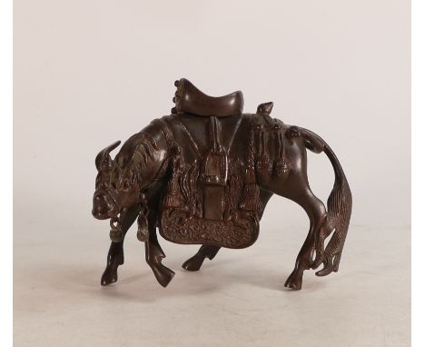 19th century Japanese bronze horse Censer. Height 11.5cm, length 14.5cm 