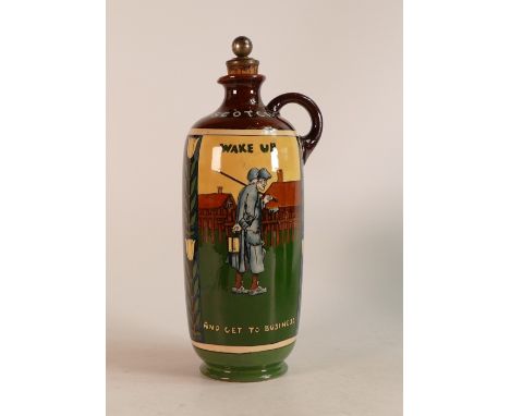 Wileman &amp; Co. Intarsio Whisky jug. Decorated with Beefeater and Knocker-upper. Produced for Watsons Scotch Whisky. Patt n