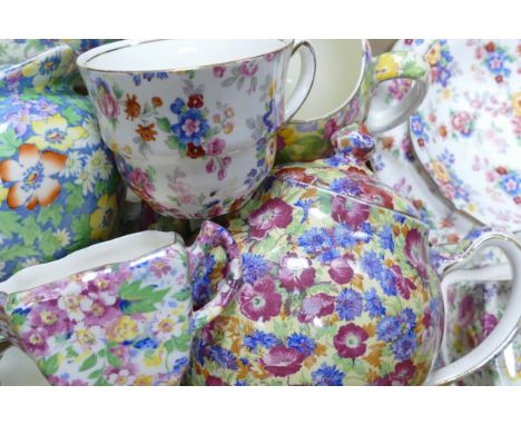 A Collection of Royal Winton Chintz to include Anemone, Sweet Pea, Welbeck, and Royalty Patterns etc. (1 tray) Chips to spout