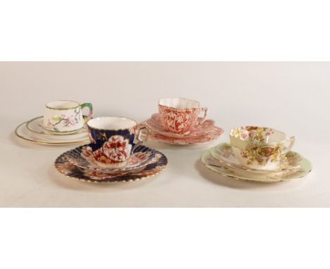 Wileman &amp; Co., four trios, Albert shape, Fairy shape, Edward shape, Daisy shape. Patt Nos. 3690, 5072, 7874 and 9177 (12)