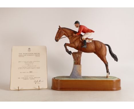 Royal Worcester Foxhunter and Lt Col. H M Llewellyn C.B.E. Limited edition 231/500, with certificate.