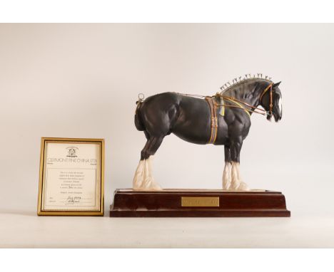 Clermont Fine China equestrian model of National Champion Shire Stallion 1978 Cowers Lane Truman, modelled by Robert Donaldso