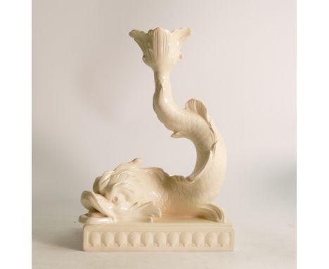 Wedgwood creamware Dolphin candlestick, impressed date for 1967, h.26cm. 