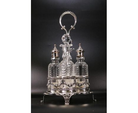 De Lamerie Sterling silver condiment set. Total Silver weight (stand and bottle fittings) 506g. Specially made high end quali