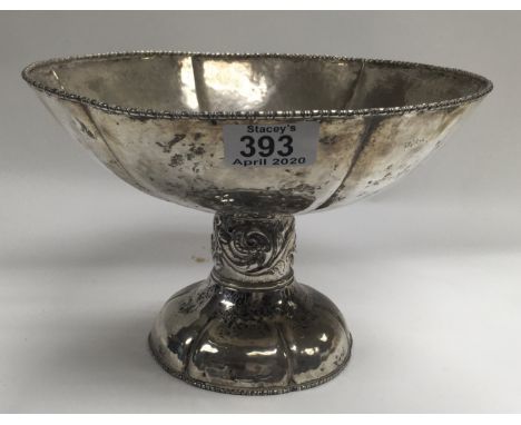 A Hestermann &amp; Ernst, Munich circa 1925 large hammered silver fruit bowl. H.16.5cm x 25cm Diameter.