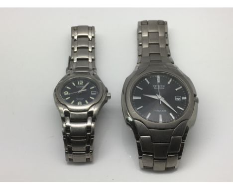 A gents Citizen titanium eco drive watch plus a ladies example (2).