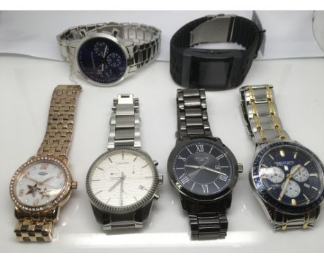 Six watches, various makes including Rotary, Calvin Klein, Red Herring etc.