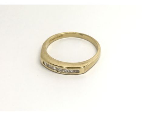 An 18carat gold half hoop eternity ring set with a row of diamonds ring size P.