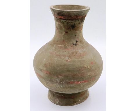 A Neolithic period vessel, of baluster form, D: 19 cm, H: 26 cm. Chip to the base and loss of decoration. P&amp;P Group 3 (£2