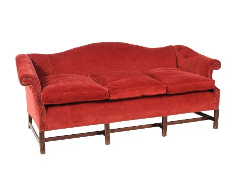 A mahogany sofa in George III style, early 20th century, 86cm high, 190cm wide, 83cm deep