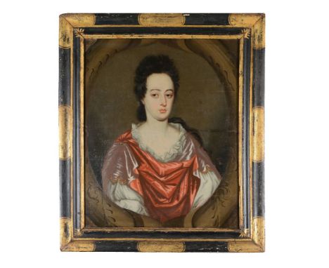 British School (18th century)   Portrait of a lady in a red dress Oil on canvas 72.5 x 59cm (28½ x 23 in.)   Provenance:   Th