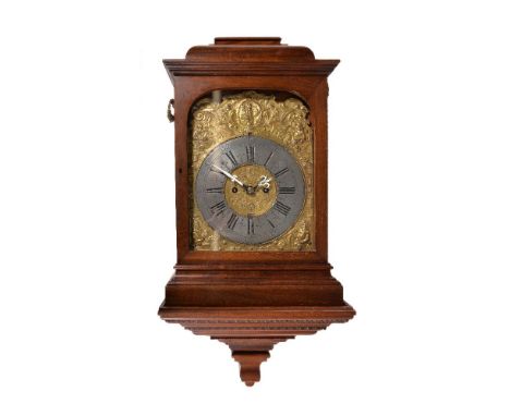 A mahogany bracket clock , incorporating various associated elements, the English double fusee bell striking movement attache