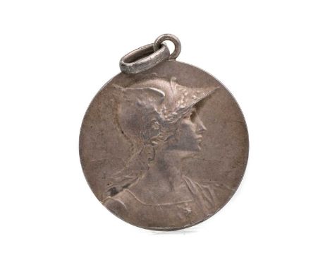 CHALLENGE INTERNATIONAL DU NORD S.C.T. SILVER MEDAL, 1904/5  the obverse with relief portrait of Hermes, the reverse with ins
