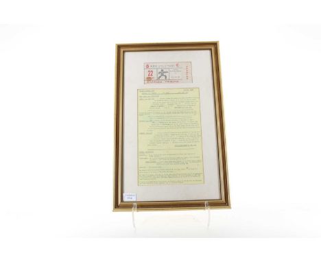 RANGERS F.C., EUROPEAN CUP WINNERS CUP DISPLAY, 22ND MAY 1972  comprising an unused ticket for the Torneo Internacional de Fu