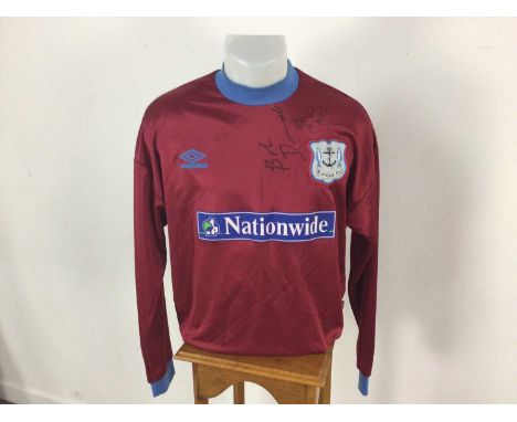 KILNOCKIE F.C. JERSEY SIGNED BY ALLY MCCOIST AND ROBERT DUVAL, ALONG WITH A KILNOCKIE F.C. VS. RANGERS F.C. 'THE CUP FINAL' T