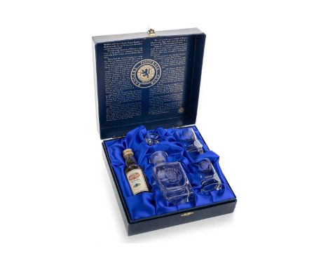 RANGERS F.C., DECANTER SET, comprising Rangers Scotch Whisky miniature, a Glencairn crystal decanter and two tumblers, each e