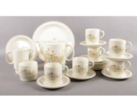 A Poole 'Melbury' part coffee set. Oven to Tableware -coffee pot, cups/saucers, plates etc  