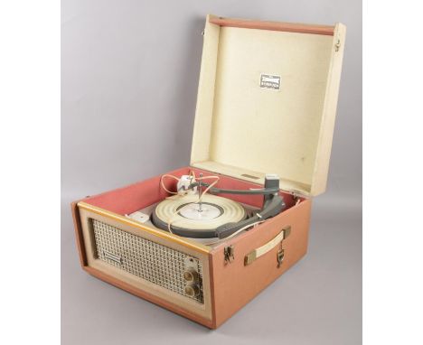 A Dansette Bermuda portable record player with Monarch turntable.  