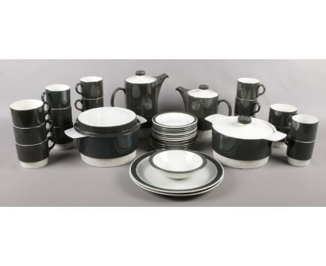 A quantity of Poole dinner/teawares. Including coffee pots, tureen, cups &amp; saucers, etc.  