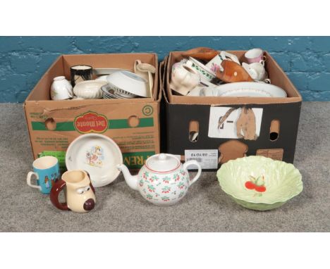 Two boxes of miscellaneous. Sadler, J &amp; G Meakin, Colclough etc  