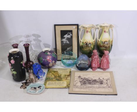 Caithness, Crown Ducal, Other - A mixed lot to include ceramics, glassware, pictures - Lot includes two Caithness bowl and va