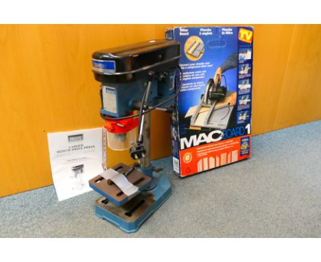 Draper - An unboxed 5 Speed Bench Drill Press D13/5A #33662 with instructions (550-2500 RPM) and a boxed MAC Board 1 Milter b