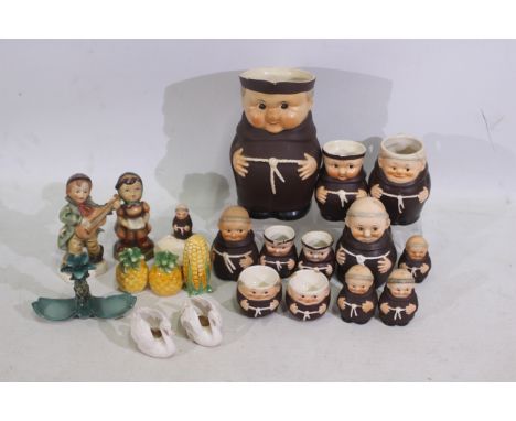 Goebel - A collection of West Germany predominantly Goebel figures - Lot includes Goebel Friar Tuck Monk salt and pepper shak