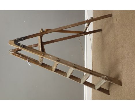 Vintage wooden step ladders, H128cm