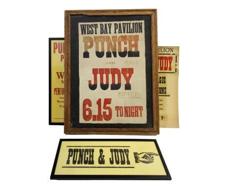 PUNCH &amp; JUDY COLLECTION a fascinating collection of related Punch and Judy items, including various posters and signs inc