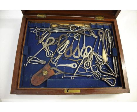 COLLECTION OF BUTTON HOOKS - ADVERTISING a collection of various button hooks, including various metal advertising examples, 