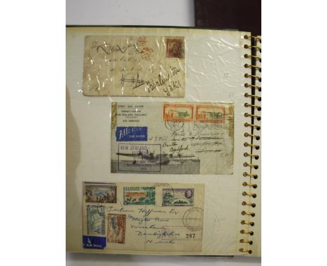 STAMP ALBUMS one album with 19thc &amp; 20thc GB stamps and foreign content (Falkland Islands, New Zealand, South Africa, Ind