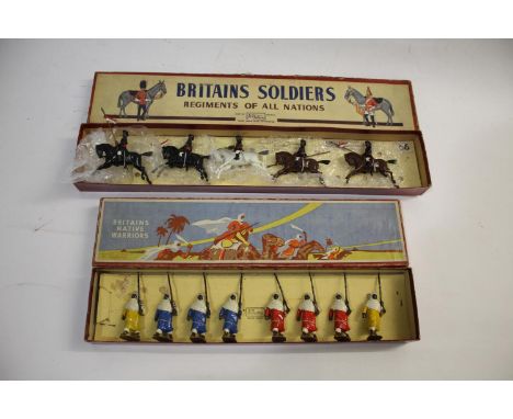 BRITAINS INDIAN ARMY Model No 66, Indian Army 13th Duke of Connaught's Own Lancers, with five various figures on horseback an