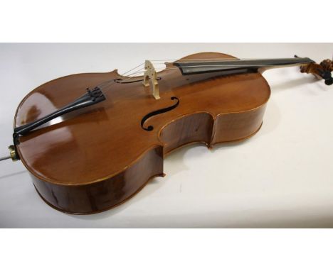 MODERN FULL SIZE CELLO - LUTHES, PARIS the cello with a two piece back and hardwood tuning pegs, with a label inside Luthes P