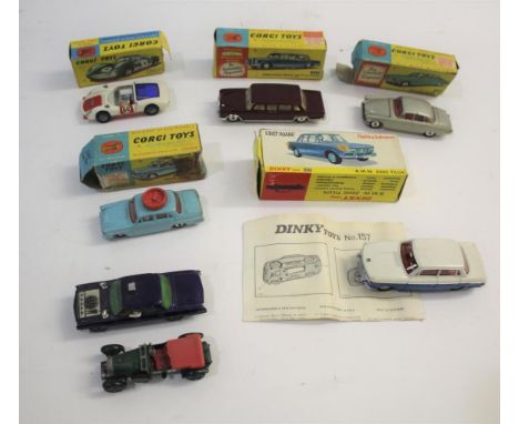 CORGI &amp; DINKY TOYS including boxed Corgi Toys 247 Mercedes Benz 600 (Maroon, flap missing from box), 330 Porsche Carrera 