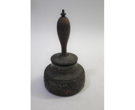 JOHN WESLEY INTEREST - CARVED WOODEN MALLET an interesting wooden mallet possibly made in Lignum Vitae, the handle and body w
